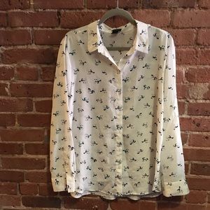Button up with abstract horse pattern